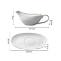 Axyaa 160ml Ceramic Gravy Boat Set in Pure White for Steak Sauce and Specialty Dishes
