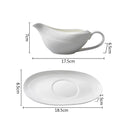 Axyaa 160ml Ceramic Gravy Boat Set in Pure White for Steak Sauce and Specialty Dishes