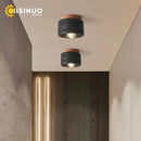 Axyaa Stone Downlight Ceiling Lamp with Wood & Travertine for Home Decor