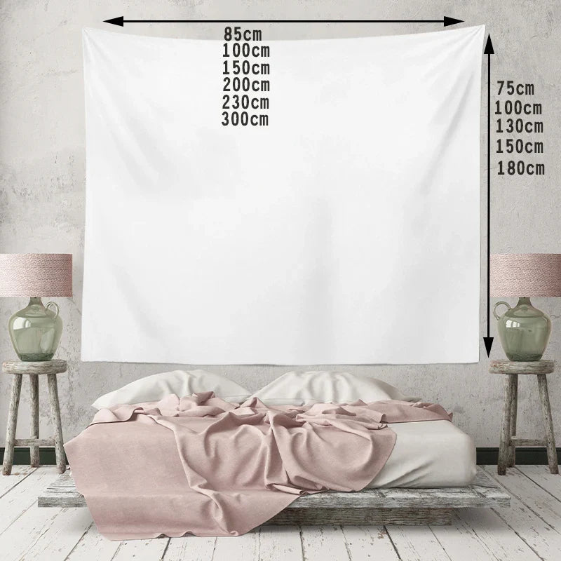 Axyaa Starry Sky Mountain Cherry Blossom Wall Hanging for Aesthetic Bedroom Decor