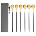 Axyaa Matte Stainless Steel Long Handled Stir Spoon Set