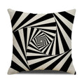 Axyaa Geometric Line Print Linen Cushion Cover - Home & Car Decor Pillowcase