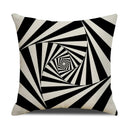 Axyaa Geometric Line Print Linen Cushion Cover - Home & Car Decor Pillowcase