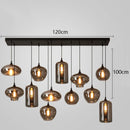 Axyaa Nordic Designer Modern Stairs Smoky Glass Chandeliers Ceiling Light LED