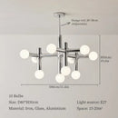 Axyaa Glass Ball Pendant Light for Luxury Living Room, LED Chandelier Fixtures