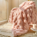 Axyaa Faux Rabbit Fur Plush Blanket for Home and Office Warmth