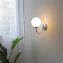 Axyaa Glass Ball LED Wall Light Fixture Gold Brass Base Nordic Bedroom Bedside Lamp