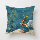 Axyaa Black Gold Elk Tree Bird Butterfly Printed Pillowcase for Living Room Home