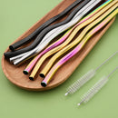 Axyaa Stainless Steel Straw Set - Colorful Metal Straws for Drinks, Coffee, Tea, Juice