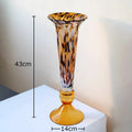 Mottled Glass Goblet Vase for Stylish Floral Arrangement by Axyaa
