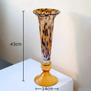 Mottled Glass Goblet Vase for Stylish Floral Arrangement by Axyaa