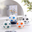 Axyaa Football Ceramic Mug with Lid Spoon | Home Decor Drinkware Gift