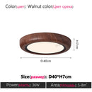 Axyaa Walnut Ceiling Lamp: Modern LED Round Light for Nordic Master Bedroom