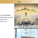 Axyaa Crystal LED Chandelier: Elegant Black Glass E14 Candle Light for Home Decor