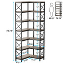 Tribesigns 7-Shelf Corner Bookshelf by Axyaa - Modern 7-Tier Tall Display Rack