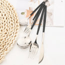 Axyaa Black Gold Stainless Steel Cutlery Set - 40pcs Flatware Dinnerware