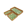 Axyaa Rattan Storage Basket Set - Hand-Woven Shell Design for Food Display & Decoration