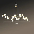 Axyaa Glass Ball Chandelier: Nordic 24-Head LED Pendant Light for Home Décor