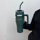 Axyaa Large Capacity Stainless Steel Thermos Bottle with Straw