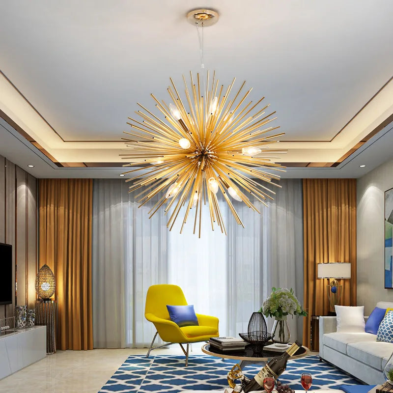 Golden Dandelion Ball Chandelier by Axyaa for Modern Nordic Style Rooms