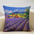 Axyaa Ocean Landscape Flower Sofa Cushion Cover Linen Pillowcase Home Decor