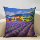 Axyaa Ocean Landscape Flower Sofa Cushion Cover Linen Pillowcase Home Decor
