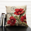 Axyaa Retro Flowers Pattern Cushion Cover - European & American Style Pillow Case