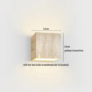Axyaa Yellow Travertine Stone Wall Sconces for Home Bedroom and Living Room