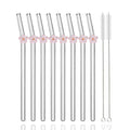 Axyaa Flower Glass Straw Set for Festivals, Parties, Weddings, and Bars