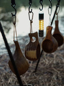 Axyaa Acacia Wood Camping Cup with Handle - Handmade Milk Coffee Outdoor Cup