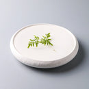 Axyaa Frosted White Texture Display Plate Drum Flat Plate