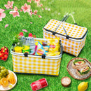 Axyaa Insulated Picnic Basket: Large Capacity Portable Foil Cooler Bag for Outdoor Activities