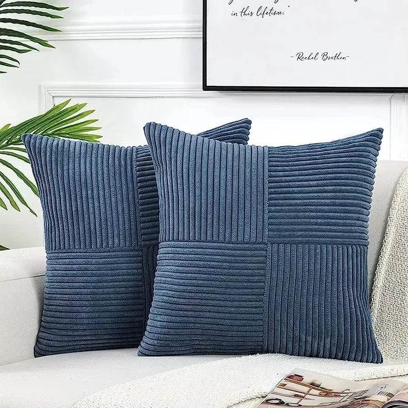 Corduroy Boho Throw Pillow Covers 18x18 Inch for Home Decor - Axyaa
