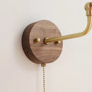 Axyaa Amber Glass LED Wall Lights Pull Chain Switch - Modern Nordic Design