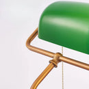 Axyaa Green Glass Table Lamp - Retro Iron Art LED Desk Light for Home and Office