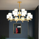 Axya Glass Chandelier LED Hanging Light for Living Room Decor