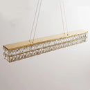 Axyaa Crystal LED Pendant Lights Steel Lustre Modern Dining Room Hanging Fixture