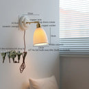 Axyaa Pleats Ceramic LED Wall Sconce Lamp with Adjustable Copper Arm