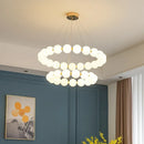 Axyaa Nordic Luxury Living Room LED Chandelier with Pearl Necklace Pendant