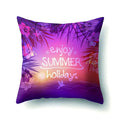Axyaa Summer Coconut Tree Beach Sun Scene Pillow Cover 45x45cm