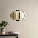 Axyaa Japanese Lantern Pendant Light: Traditional Fabric Hang Lamp for Bedroom, Living Room, Restaurant