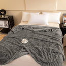 Axyaa Ultra Soft 3D Jacquard Fleece Blanket - Vintage Roman Column Striped Sofa Throw