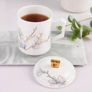Axyaa Blue Orchid Espresso Cup Set Bone  Ceramic Tea Thermal Mug