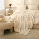 Axyaa Solid Color Rabbit Plush Blanket | Thick Flannel Sofa Office Blanket
