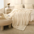 Axyaa Solid Color Rabbit Plush Blanket: Cozy and Thick Flannel Sofa Blanket