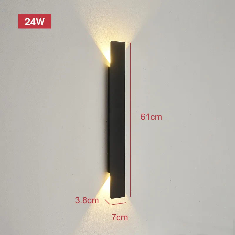 Axyaa 18W LED Waterproof Black Wall Lamp for Bedroom and Outdoor Lighting