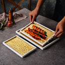 Axyaa Gold-Plated Sushi Plate for Kitchen & Dining Room Tableware