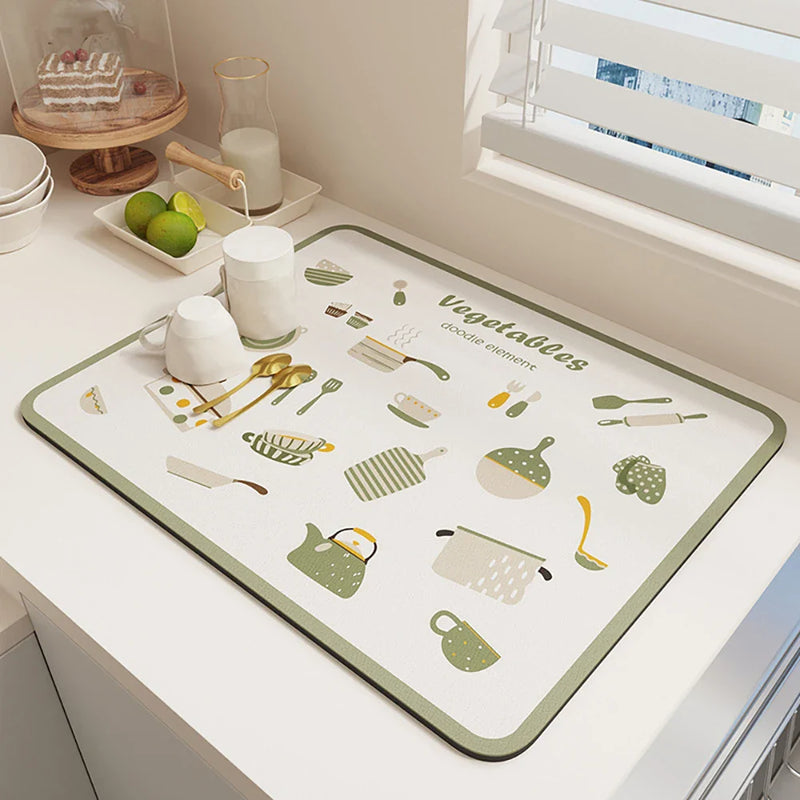 Axyaa Diatomite Drying Mat for Kitchen Sink & Bathroom Counter