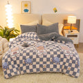 Axyaa Bohemian Floral Comforter: Thick Plush Coral Fleece Quilted Blanket for Autumn/Winter