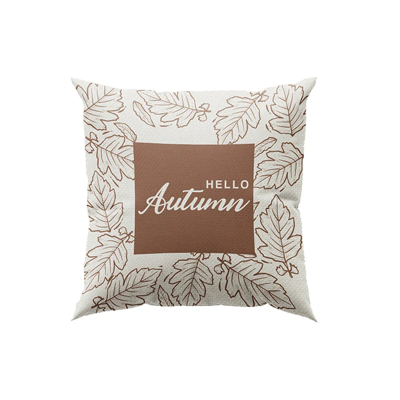 Axyaa Red Leaf Elk Harvest Pillow Cover for Autumn Home Decor